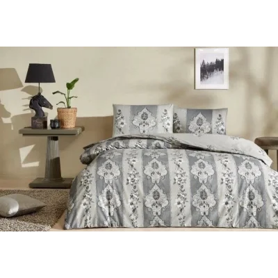  Taç Çift Kişilik Ranforce Nevresim Takımı Edwina Gri