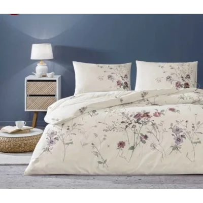  Taç Çift Kişilik Ranforce Nevresim Takımı Kiara Ekru