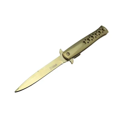  Tac-Force 1111A T-Lite Gold Kamp / Av Çakısı 23cm- Yarı Otomatik, Metal Sap, Kemerlikli