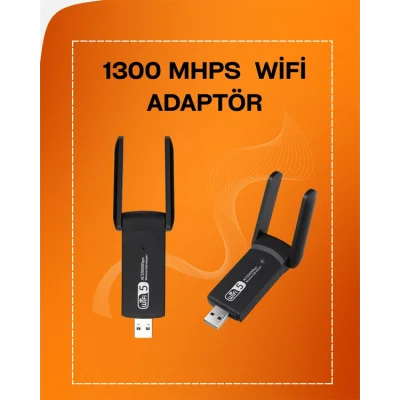 BUĞZ Tak-Çalıştır Özellikli Çift Bant WiFi Adaptör – 1200 Mbps - BUĞZ