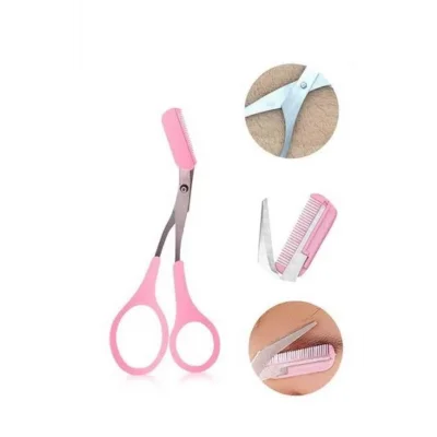 BUĞZ Taraklı Kaş Bıyık Makası Ve Kaş Ustura Seti Kaş Bıyık Tüy Alma Epilasyon Aleti 2li Set