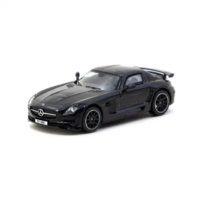 BUĞZ Tarmac Works 1/64 Mercedes-Benz SLS AMG Coupé Black Series Black Metallic - Singapore Special Edition