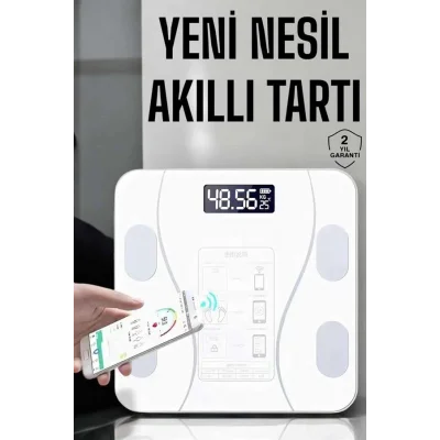 BUĞZ Tartı Baskül Dijital Elektronik Tartı Vücut Analiz Wifi Akıllı Yağ Ölçer - BUĞZ