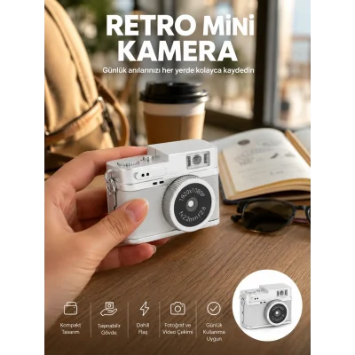 BUĞZ Taşınabilir Cep Boy Dijital Kamera LED Işıklı 1080P Video Çekim Yeni Nesil