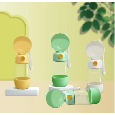  Taşınabilir Evcil Hayvan Mama Hazneli Su Matarası