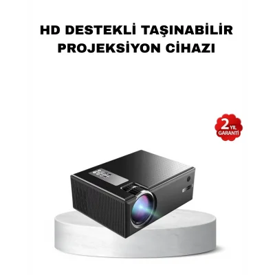 BUĞZ Taşınabilir Full HD Projeksiyon Cihazı Yüksek Parlaklık ve Geniş Bağlantı Seçenekli