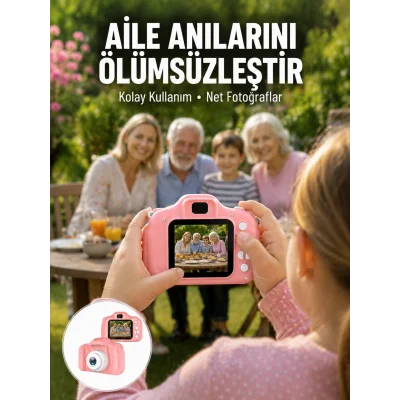 BUĞZ Taşınabilir HD Dijital Kamera Video Kayıt Fotoğraf Çekim USB Bağlantılı Şarjlı Yeni Nesil