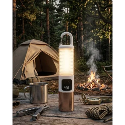 BUĞZ Taşınabilir LED Kamp Feneri USB Şarjlı Yüksek Parlaklık 500 Lümen Güç Göstergeli