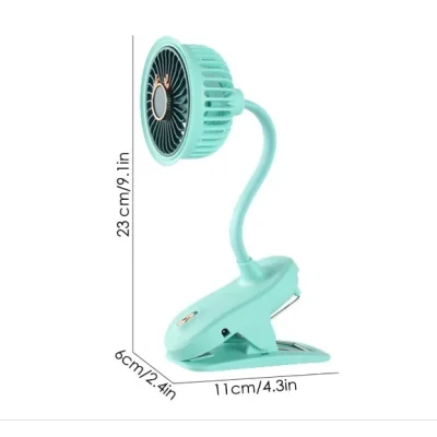BUĞZ Taşınabilir Mini Klips Bebek Arabası Fanı, Fan Elektrikli Soğutma Hava Sirkülatöründe 360 Derece Dönebilen Klips - Lisinya
