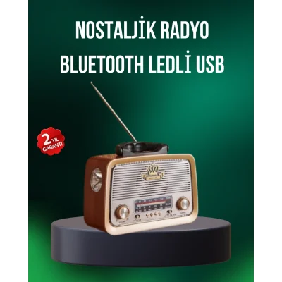 BUĞZ Taşınabilir Nostalji Radyo Bluetooth USB AUX Girişli