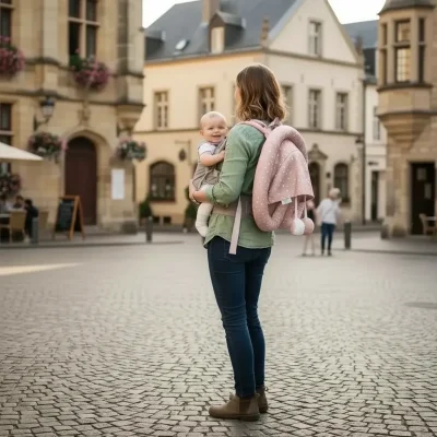 BUĞZ Taşınabilir Portatif Bebek Yatağı,Sırt Çantasına Dönüşebilen Portatif Bebek Beşiği (Pembe) ( BUĞZ )