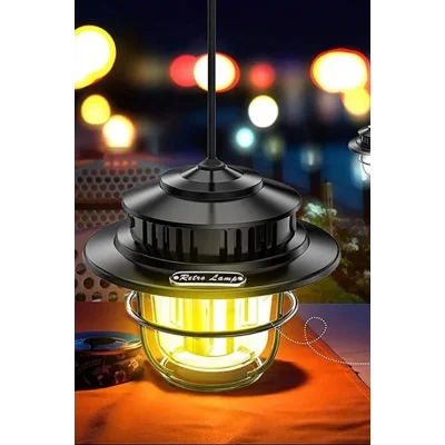  Taşınabilir Retro Fener Su Geçirmez Dış Mekan Güçlü Led Kamp Bahçe Feneri Dekor