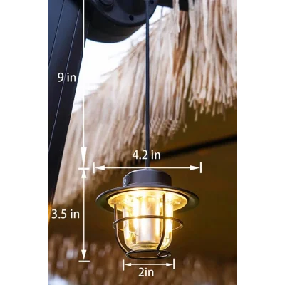 BUĞZ Taşınabilir Retro Fener Su Geçirmez Dış Mekan Güçlü LED Kamp Bahçe Feneri Dekor ( BUĞZ )