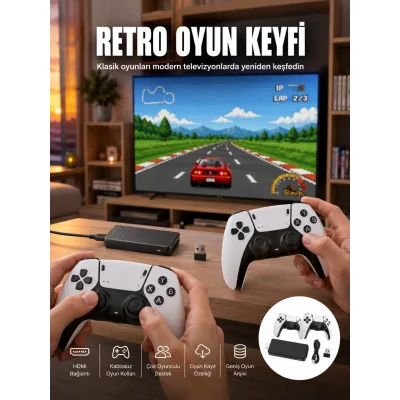 BUĞZ Taşınabilir Retro Oyun Çubuğu Kablosuz Oyun Kolu Seti Yeni Nesil
