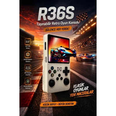 BUĞZ Taşınabilir retro oyun konsolu beyaz renk 64 GB hafıza 15000+ yüklü oyun bluetooth yok
