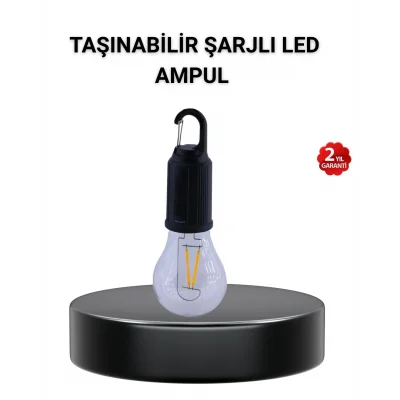 BUĞZ Taşınabilir Şarjlı LED Kamp Lambası – Type-C Girişli ve Kancalı Tasarım
