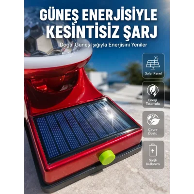 BUĞZ Taşınabilir Solar LED Parti Lambası USB Şarjlı Renkli Dekoratif Aydınlatma
