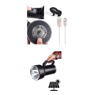 BUĞZ Taşınabilir Solar Şarjlı LED Fener Powerbank Özellikli Kamp ve Acil Durum İçin Süper Parlak Işık