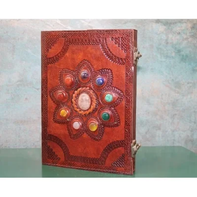  Taşlı Deri Defter Model 14