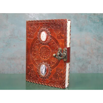 BUĞZ Taşlı Deri Defter Model 2