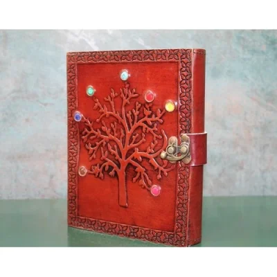  Taşlı Deri Defter Model 6