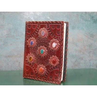  Taşlı Deri Defter Model 7