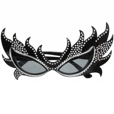 BUĞZ Taşlı Göz Kamaştıran Gecenin Yıldızı Siyah Parti Alev Gözlük