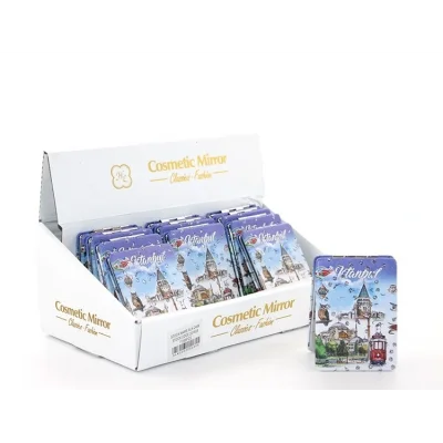 BUĞZ Taşlı İstanbul Tasarımı El Aynası İnce Model 24