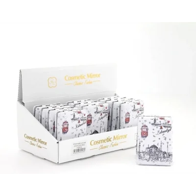 BUĞZ Taşlı İstanbul Tasarımı El Aynası Kalın Alk2484