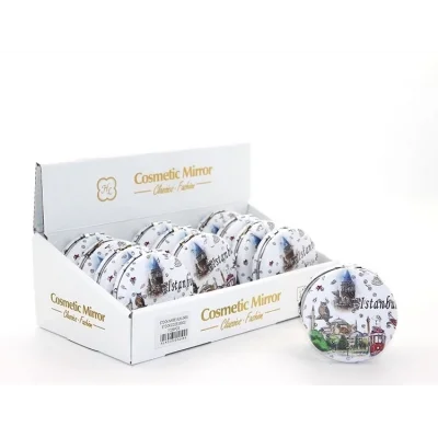 BUĞZ Taşlı İstanbul Tasarımı El Aynası Kalın Alk2489