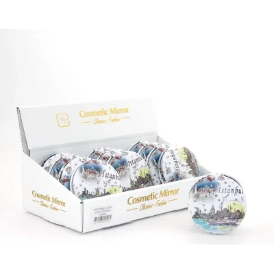 BUĞZ Taşlı İstanbul Tasarımı El Aynası Kalın Alk2491