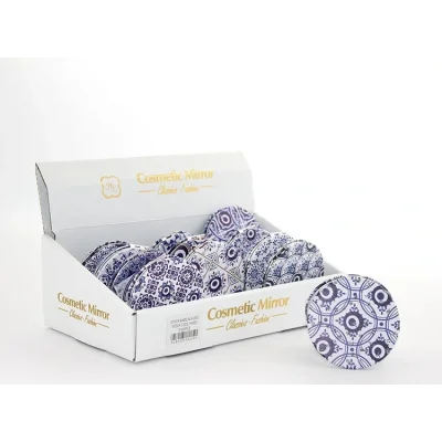 BUĞZ Taşlı Nazar Boncuklu Yuvarlak El Aynası İnce