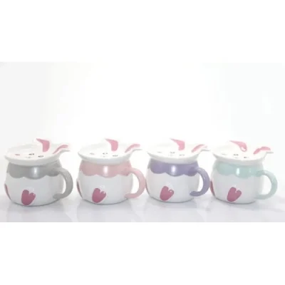  Tavşan Tasarımlı Porselen Kupa Bardak
