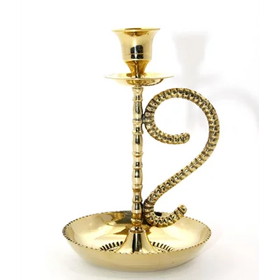 BUĞZ Tekli Pirinç Şamdan Model 1