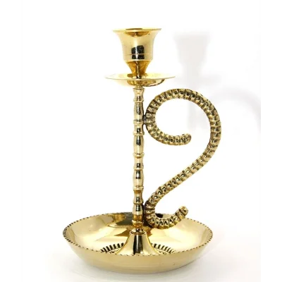 BUĞZ Tekli Pirinç Şamdan Model 1