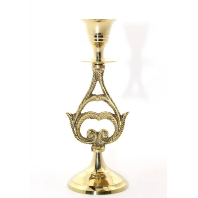 BUĞZ Tekli Pirinç Şamdan Model 6