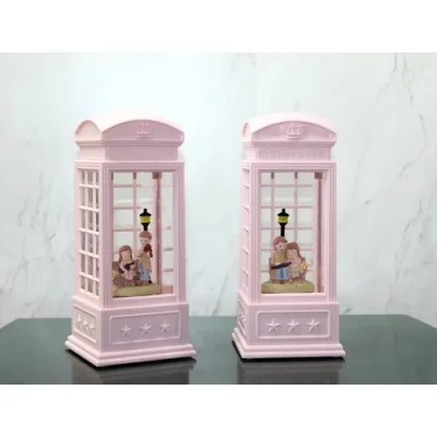  Telefon Kulübeli Kış Masalı Işıklı Müzikli Kar Küresi