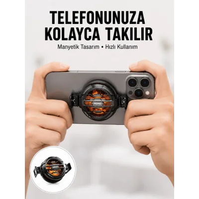 BUĞZ Telefon Soğutucu | LED Işık Efektli | Power Aparatlı | Sessiz ve Taşınabilir Model Yeni Nesil