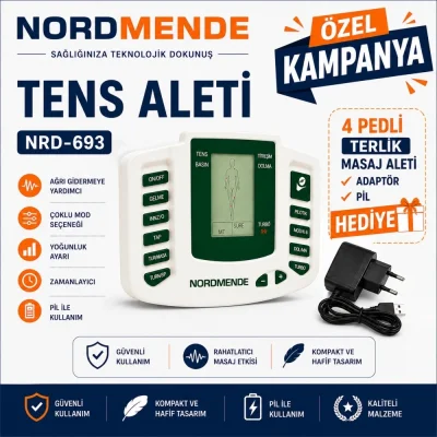 BUĞZ Tens Cihazı 4 Pedli Dijital Masaj Cihazı | Adaptör 4 Ped Ve Pil Hediyeli