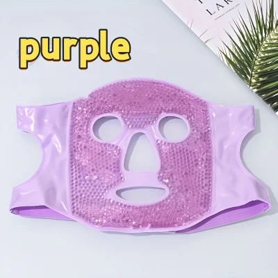 BUĞZ Terapi Jel Yüz Maskesi Soğuk Ve Sıcak Boncuklu Ayarlanabilir Maske (Mor) ( BUĞZ )