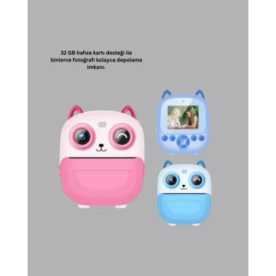 BUĞZ Termal Baskı Özellikli Çocuk Kamerası 1080P Video Destekli - Lisinya