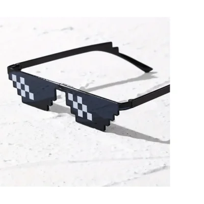 BUĞZ Thug Life Trend Güneş Gözlüğü Mozaik Siyah Kedi Gözlükleri