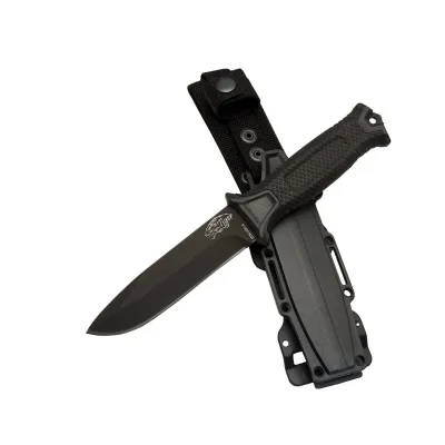 BUĞZ Tiger Tactical Htm 1041 A Siyah Outdoor / Survival Bıçak 27cm - Kauçuk Sap, Kılıflı, Kutulu