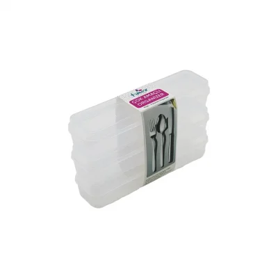 BUĞZ Timex Tim-195 (3pcs) (şeffaf Plastik) Çok Amaçlı Organizer (kapaklı Kutu) (24x7x4.5cm) (kaşık-çatal  Kalemlik  Kiş.bakım)*36=k
