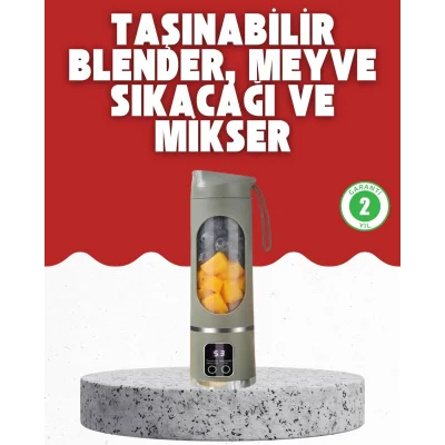 BUĞZ Tip-C Şarjlı 12 Bıçaklı Blender – Taşınabilir Şarjlı Meyve Sıkacağı