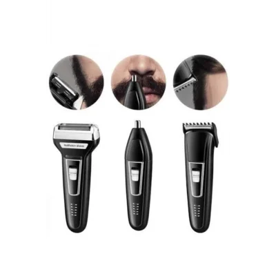  Tıraş Makinesi 3 Başlıklı T Başlıklı Hassas Ciltlere Özel Saç Sakal Vücut Kulak ve Burun