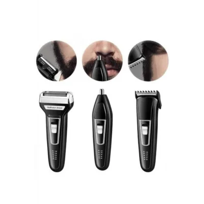 BUĞZ Tıraş Makinesi 3 Başlıklı T Başlıklı Hassas Ciltlere Özel Saç Sakal Vücut Kulak ve Burun - BUĞZ