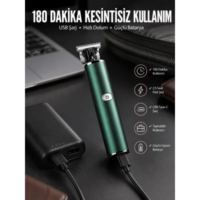 BUĞZ Tıraş Makinesi Saç Sakal Ense Çizim Ayarlanabilir Başlık Yeni Nesil