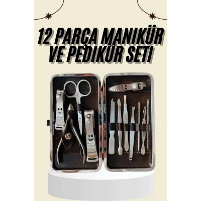 BUĞZ Tırnak Bakımı Tırnak Makası Profesyonel 12 Parça El Ayak Manikür Pedikür Seti