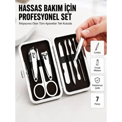 BUĞZ Tırnak ve Kaş Bakımına Özel Paslanmaz Çelik Set